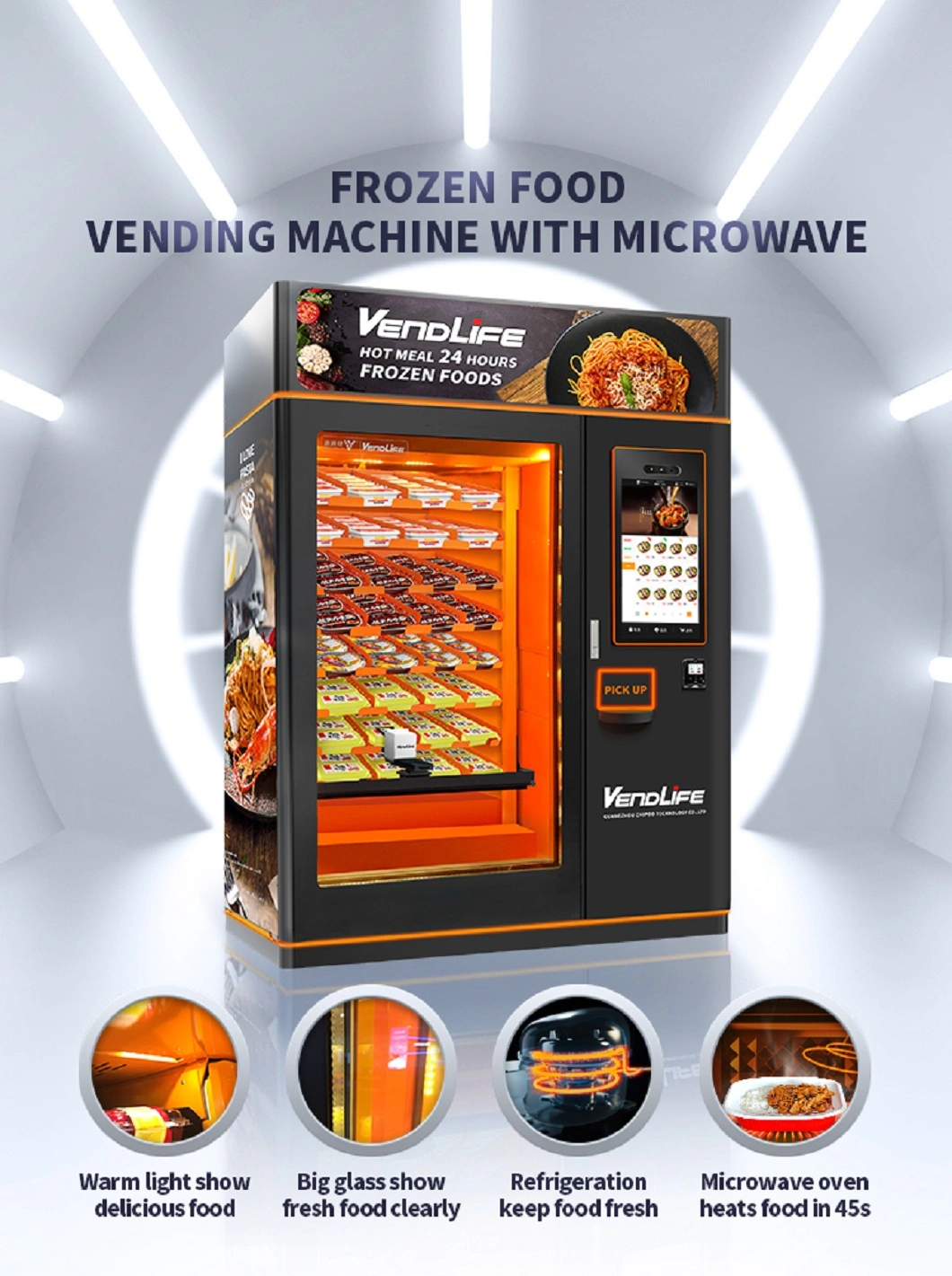 Automatic Banh Tom Fast Food Meal Lunch Box Hot Food Vendlife Vending Machine for Office